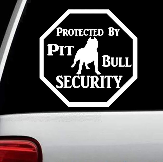 Pit Bull Pitbull Security Decal Sticker Car Guard Dog System Window B1108