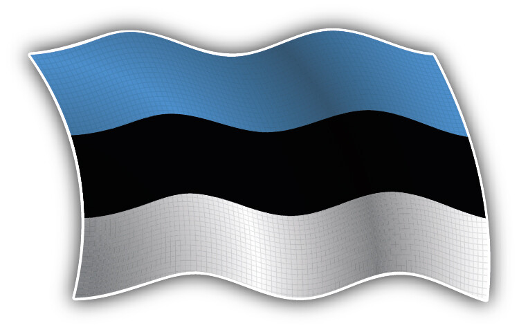 Estonia Wavy Flag Car Bumper Sticker Decal