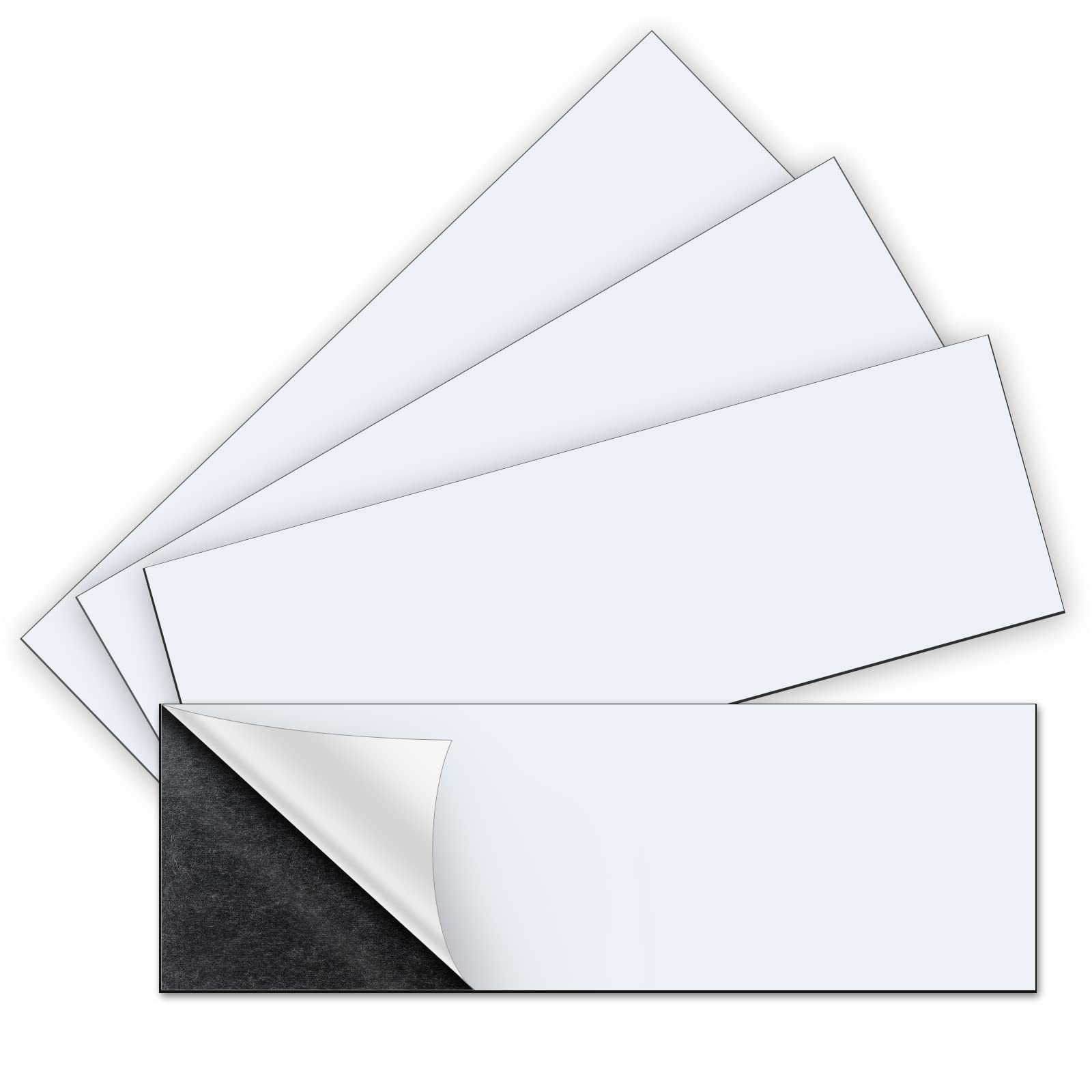 tonhui 4Pcs 12″ X 4″ Bumper Sticker Magnets, Flexible Magnetic 4PCS, White