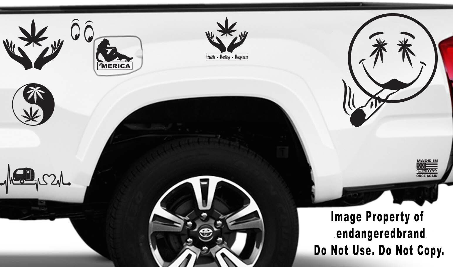 Marijuana Smiley Face with Blunt Weed Pot Medicine Sticker Decal