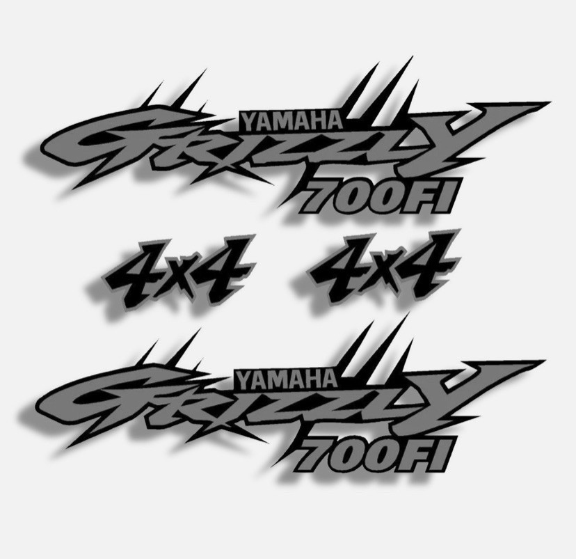 Yamaha Grizzly 4×4 700 Edition ATV Tank Decal Sticker kit Custom Silver