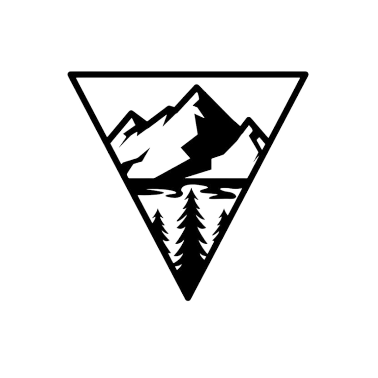 Geometric Mountain Vinyl Decal Sticker -Multiple Colors & Sizes- SHIPS FREE!