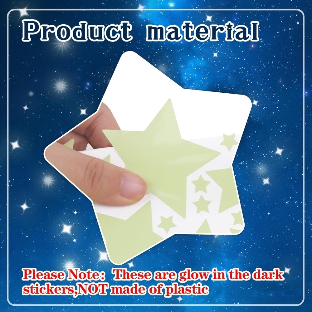 492Pcs Glow in The Dark Stars for Ceiling Glow in The Dark Moon and Space Wall