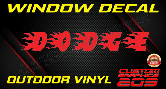 Flame Custom Text Decal Truck Car Window Waterproof Vinyl Oracal 651