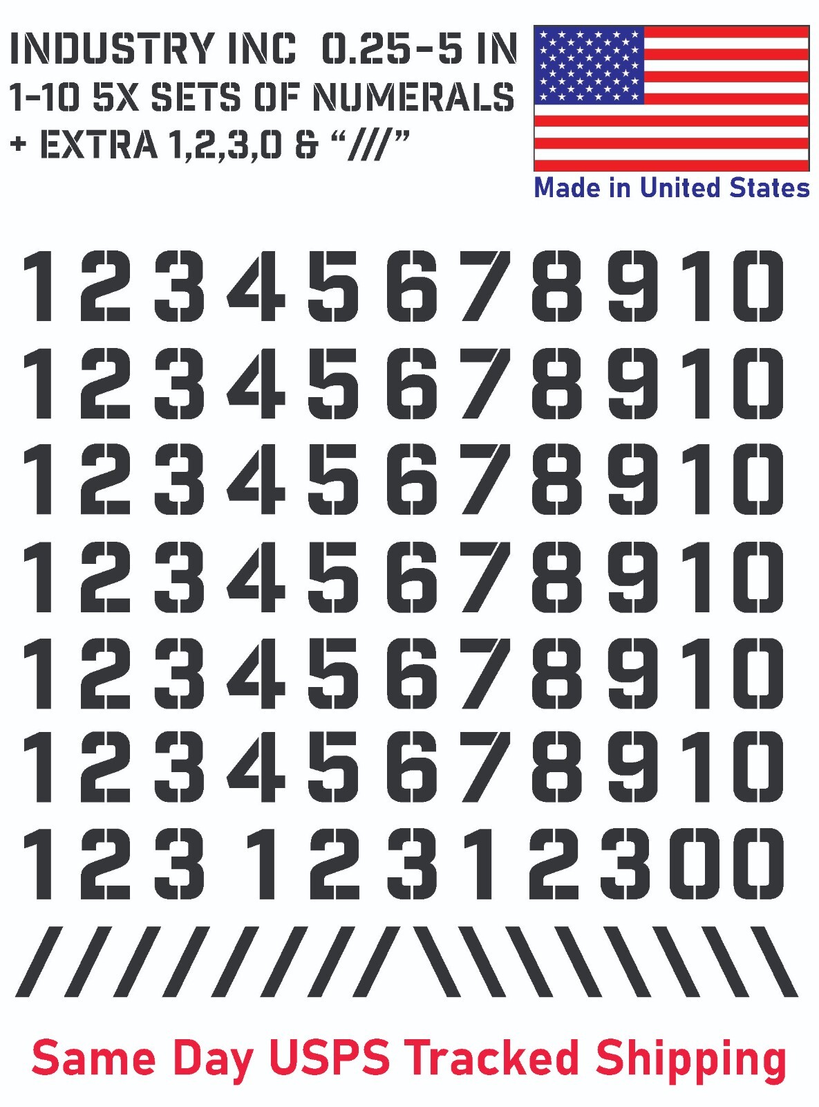 5X 0-10 Industry Inc Vin Decal Sticker Numbers – for Mailbox, Address, Shop