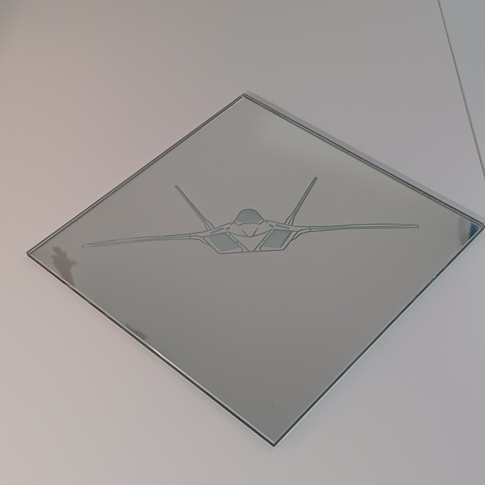 10×10″Mirror Tile F-22 Raptor Laser Engraved Custom Wall Art Gift Airforce