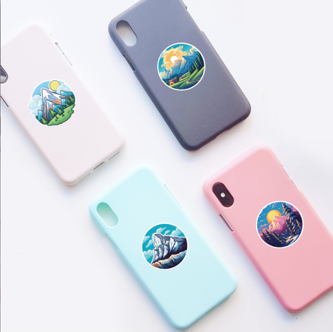 50 Pcs Stickers Snow Mountain Luggage Skateboard Car Phone Laptop Fridge Vinyl