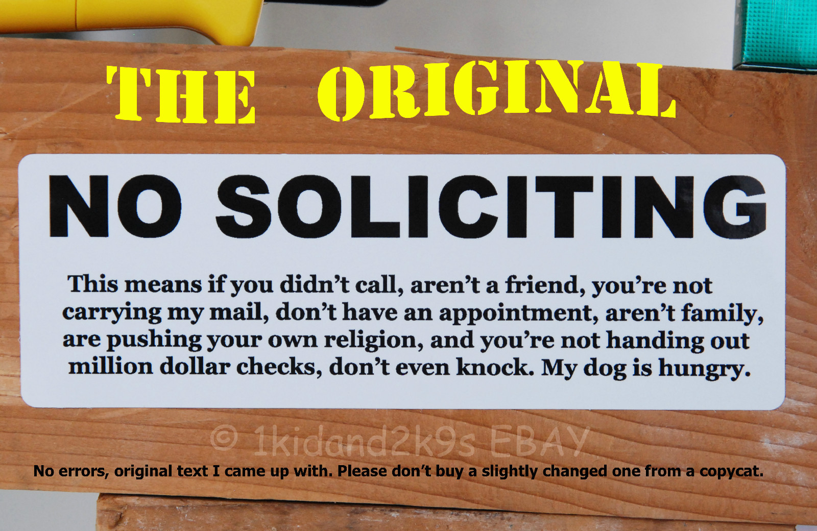 No Soliciting Solicitors sales trespassers sign signs decal sticker funny