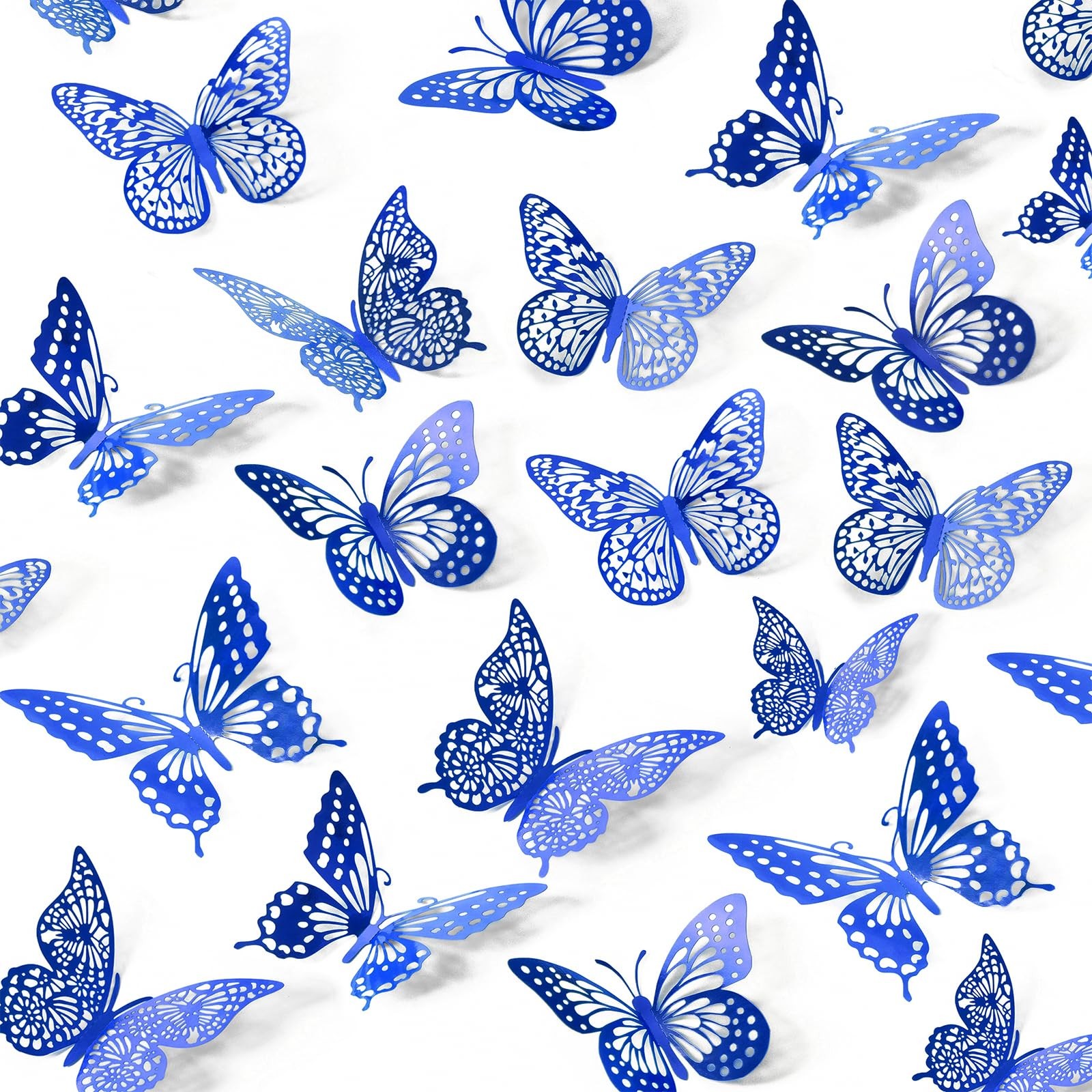 Best SAOROPEB Butterfly Wall Stickers 48 Pcs 4 Styles 3 Sizes, Metallic Paper