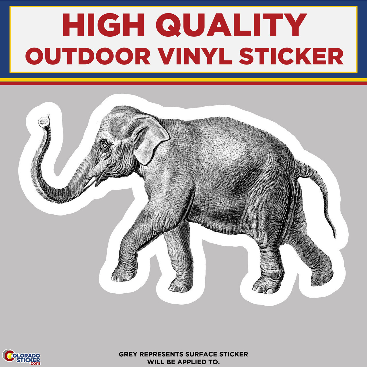 Elephant, High Quality Vinyl Stickers
