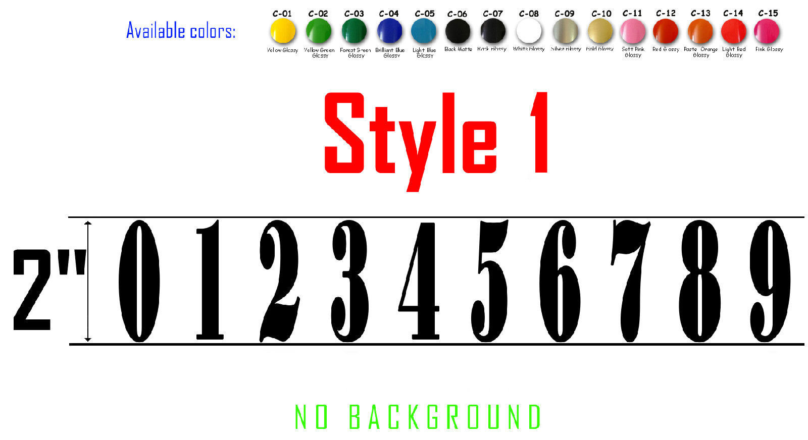 Number Vinyl Decal Sticker Sport House Door Car 0-9 Set of 10 Decor USA Seller