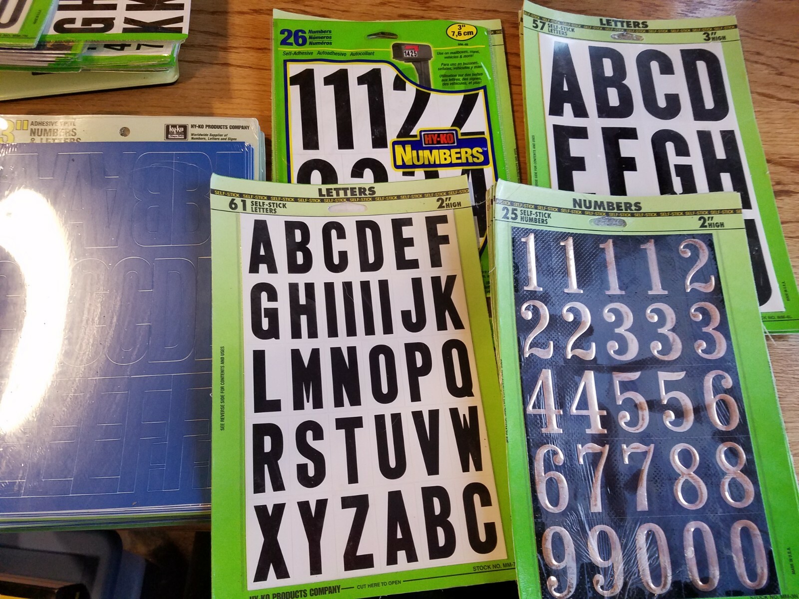 LETTERS NUMBERS SYMBOLS Self-Adhesive Sticky Hy-Ko 1″ 2″ 3″ Black Blue Gold NEW
