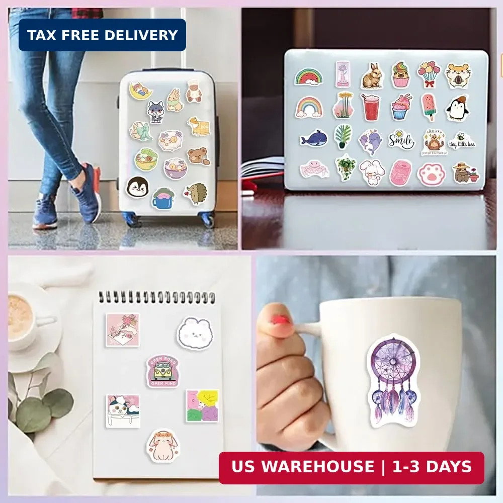 600 Pcs Cute Stickers Bulk for Kids Girls Teens Adults,Waterproof Cute Animal St