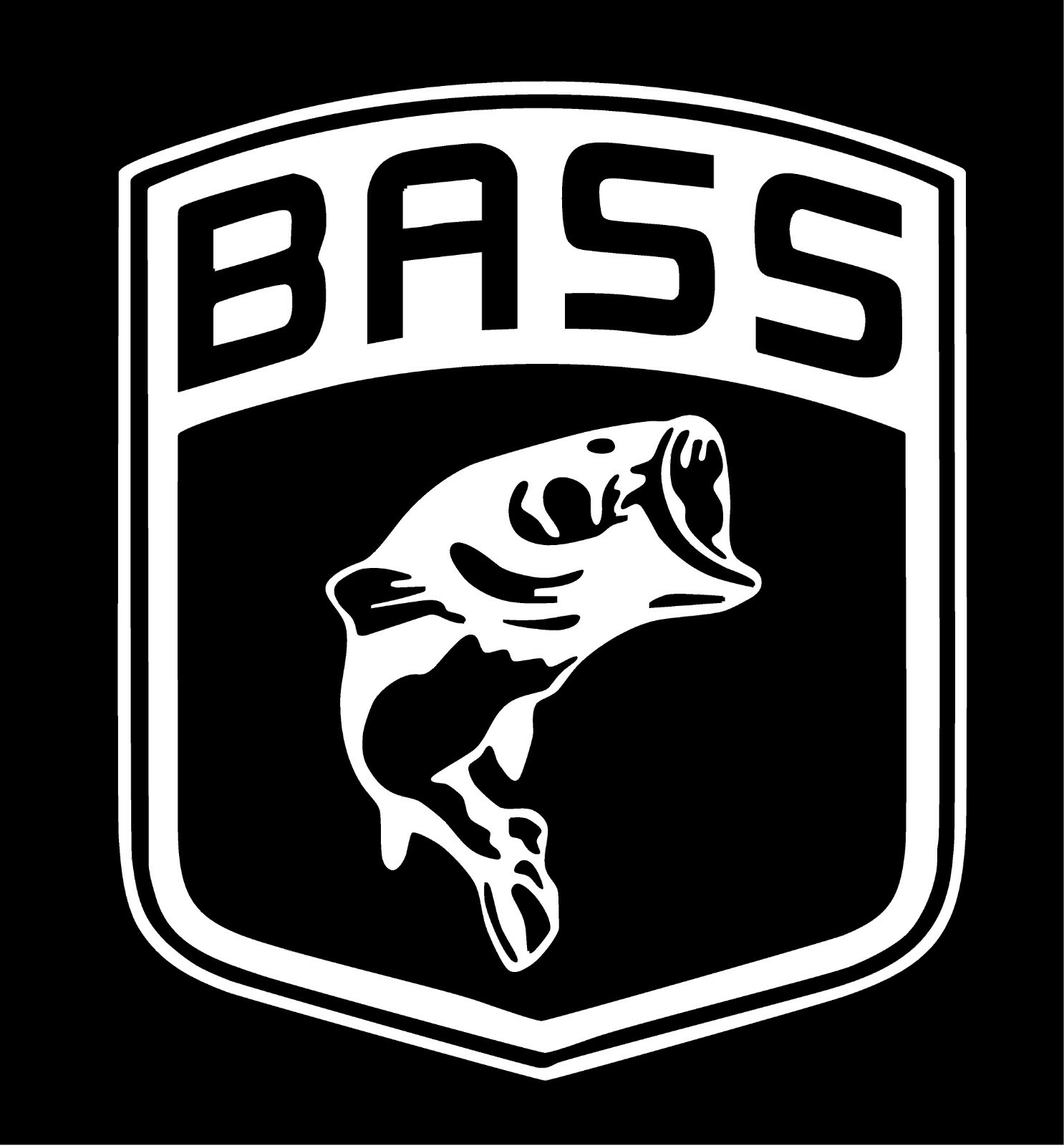 Fishing Decal Large mouth Bass Fish Shield car truck window vinyl sticker