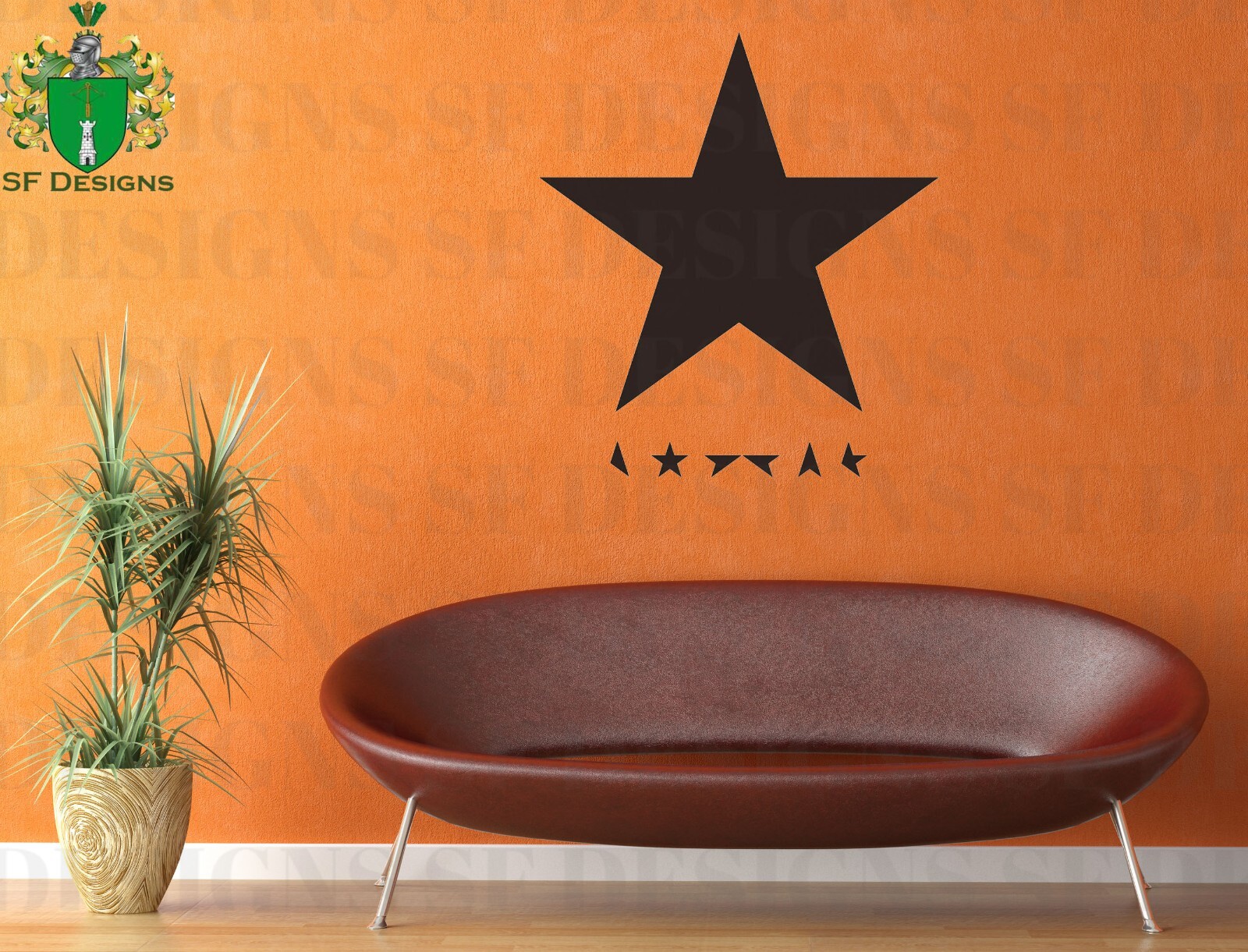 David Bowie star album lettering music artist support window wall decal sticker