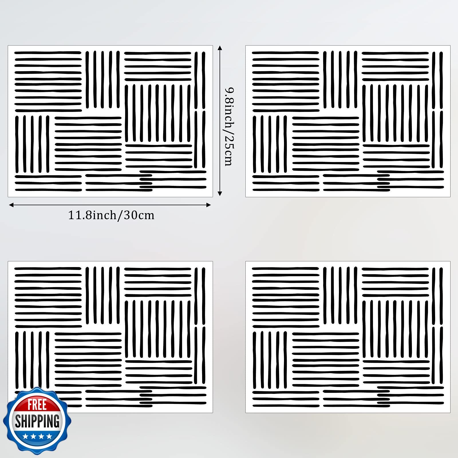 240 Pcs Modern Boho Wall Decals – Abstract Art Decor Black Line Stickers – Re