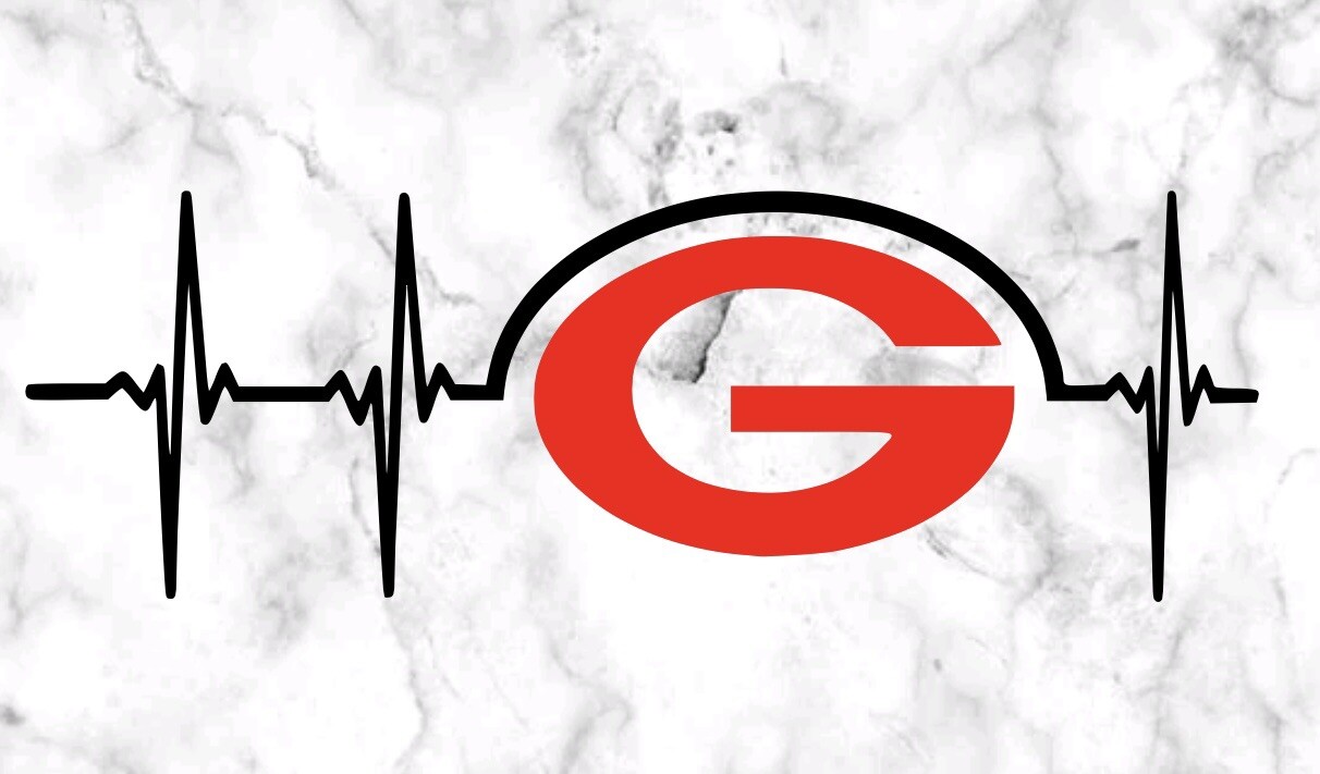 Georgia Bulldogs Heartbeat Decal Car Laptop Yeti Wall