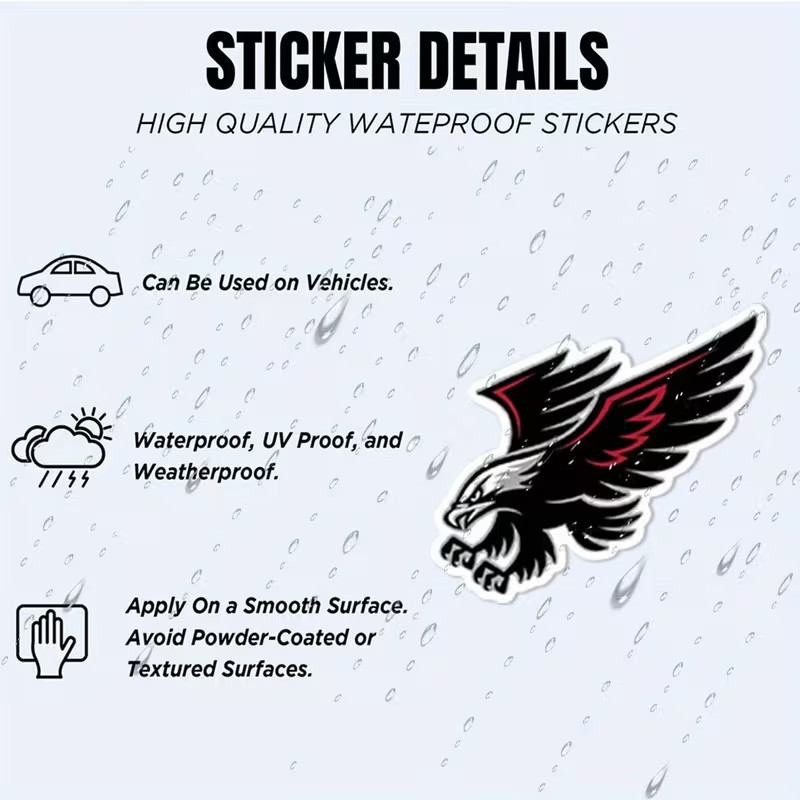 Soaring Hawk Vinyl Decal Sticker- Matte End, Self-Adhesive Dynamic Hawk Design|