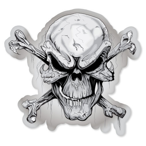 Danger Skull risky business sign sticker decal 5″ x 5″