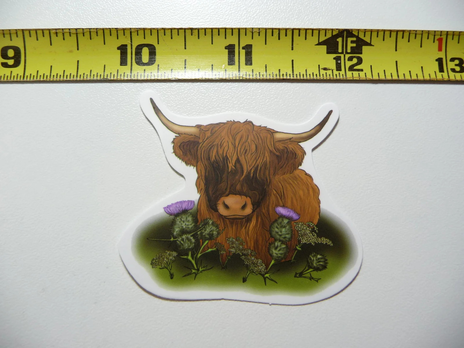 HIGHLAND COW CATTLE THISTLE SMALL STICKER DECAL FARM RANCH LIVESTOCK
