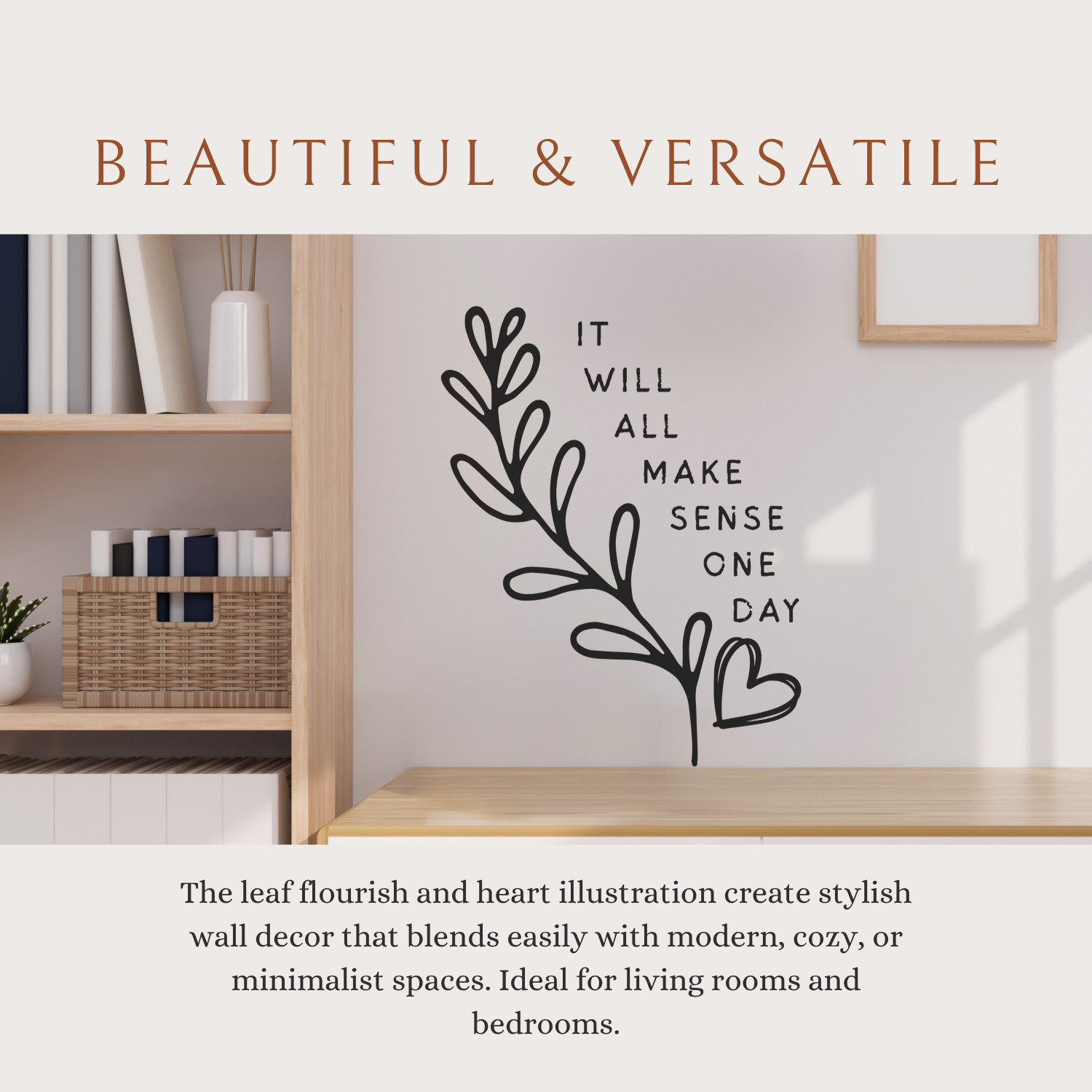 It Will All Make Sense One Day Wall Decal Inspirational Quote Sticker for Girls