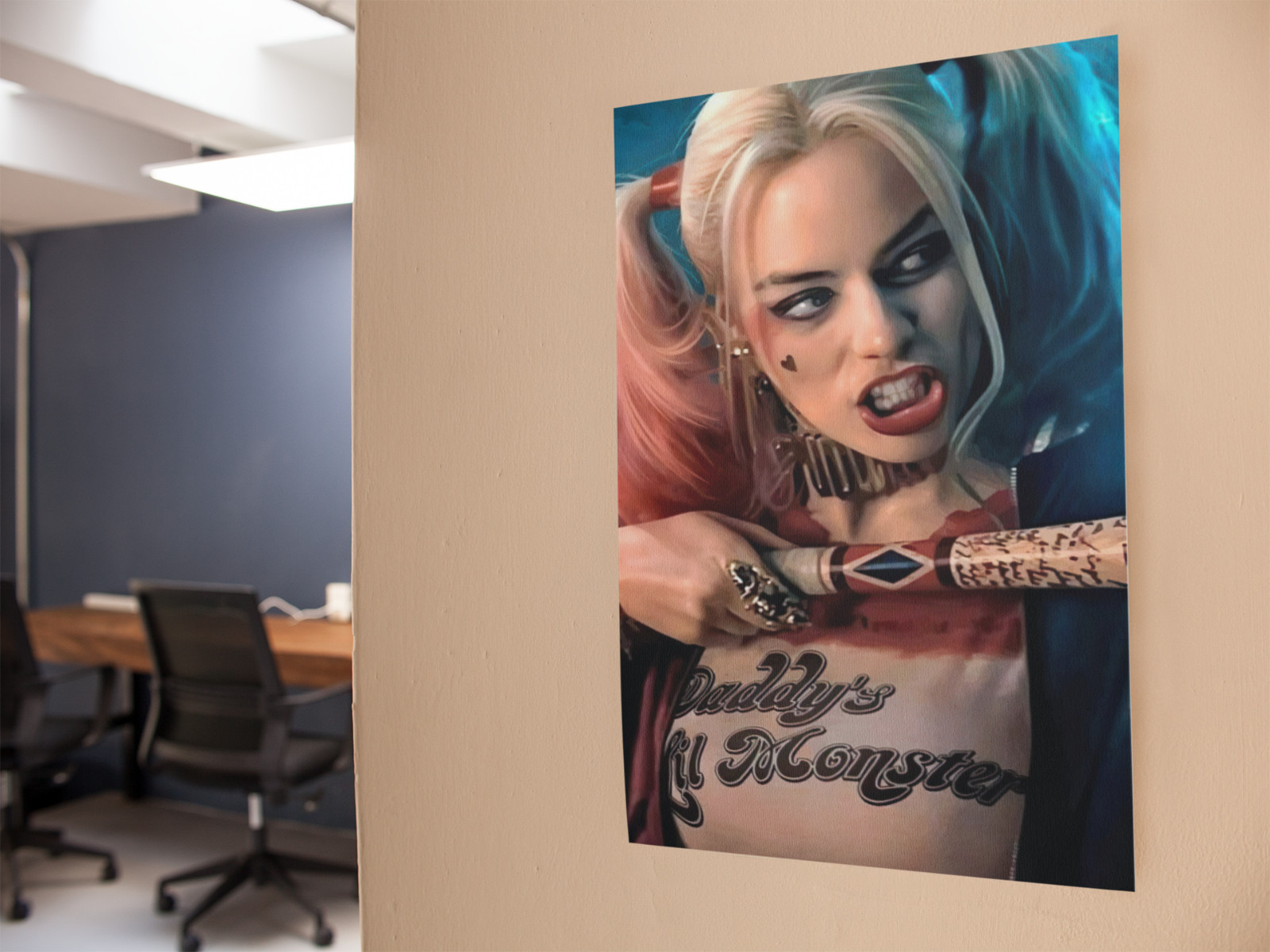 Harley Quinn Baseball Bat Wall Vinyl Decal Wall Decor Removable Adhesive Backing
