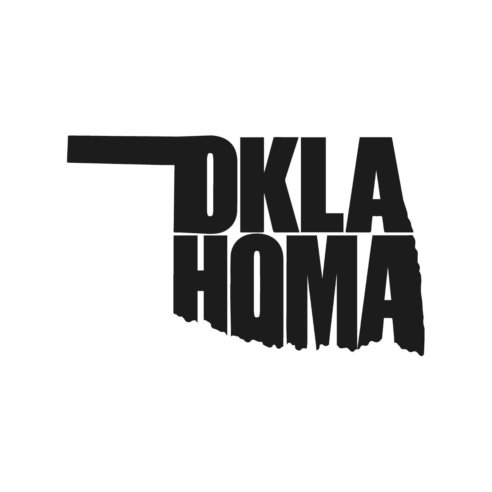 Oklahoma Typography State Name Outline Vinyl Decal State Word Art sticker