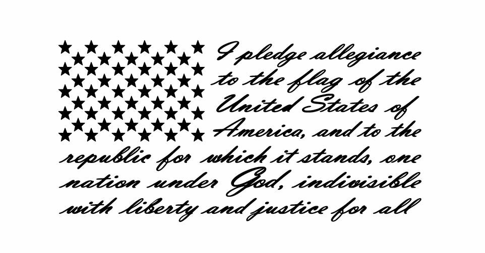 American Flag Pledge Of Allegiance USA Freedom United States Decal Sticker