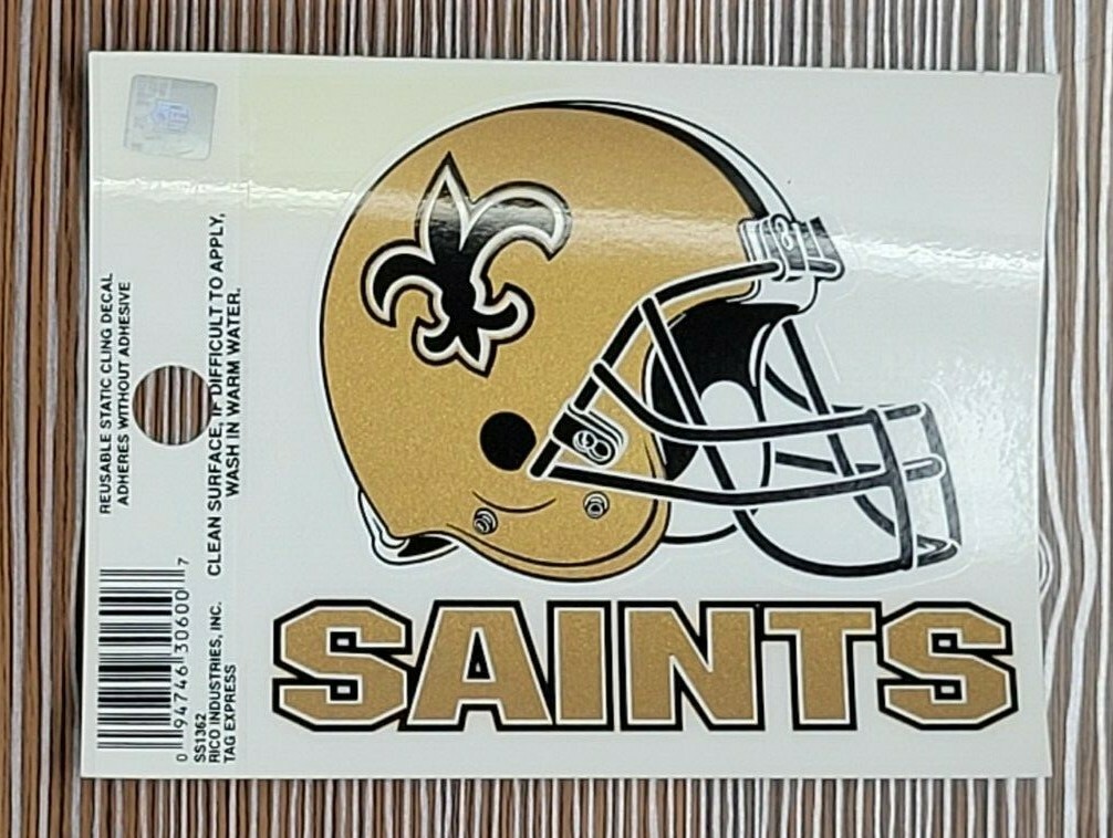 New Orleans Saints Small Static-Cling Window Decal Sticker – Approx 3″ x 4″