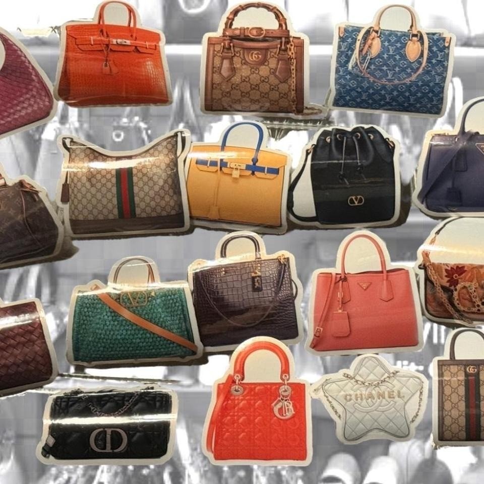 Designer Handbag Vinyl Sticker Set (18 pcs) Laminated