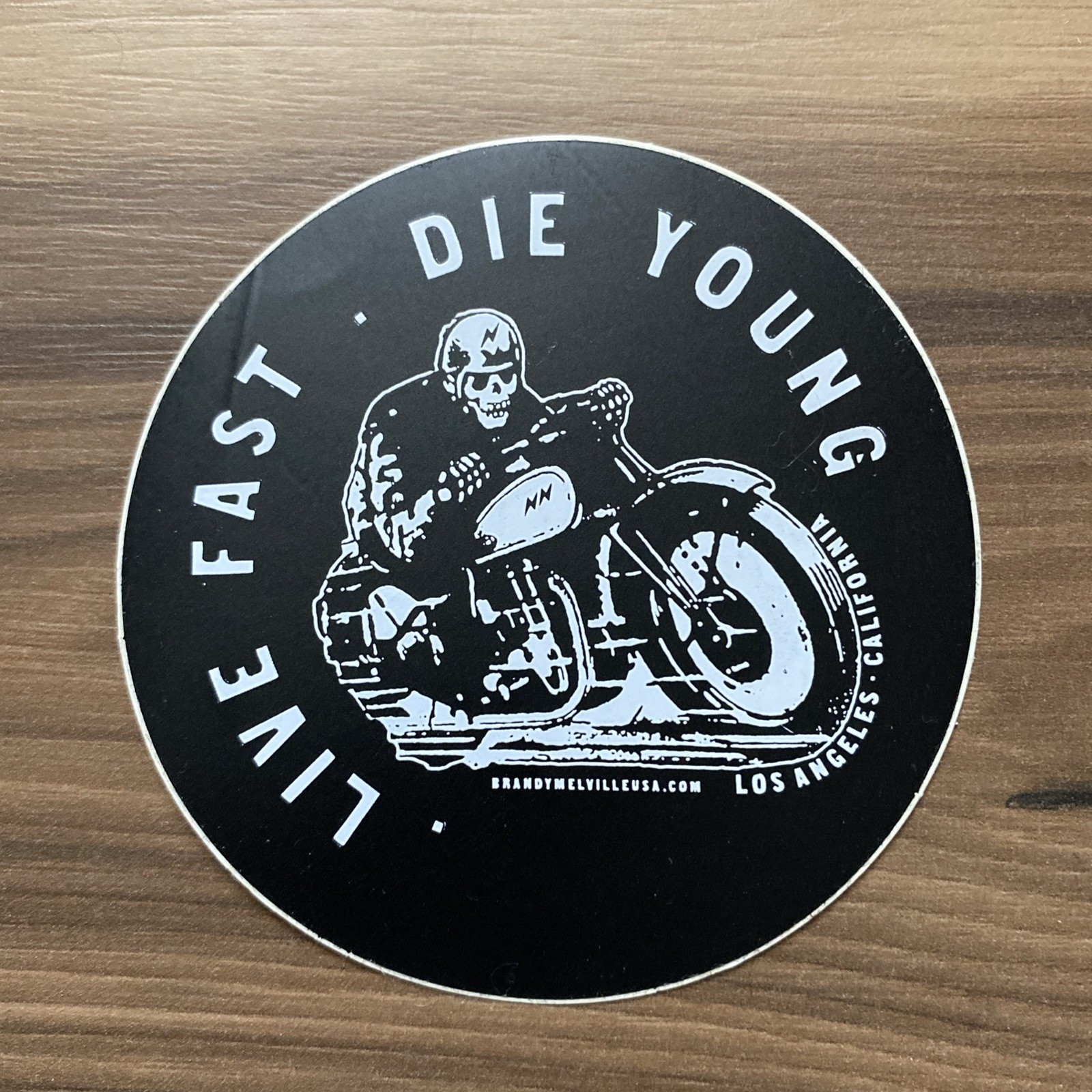 Rare Brandy Melville Deco Vinyl Laptop Stickers Live Fast Die Young Skull Motor