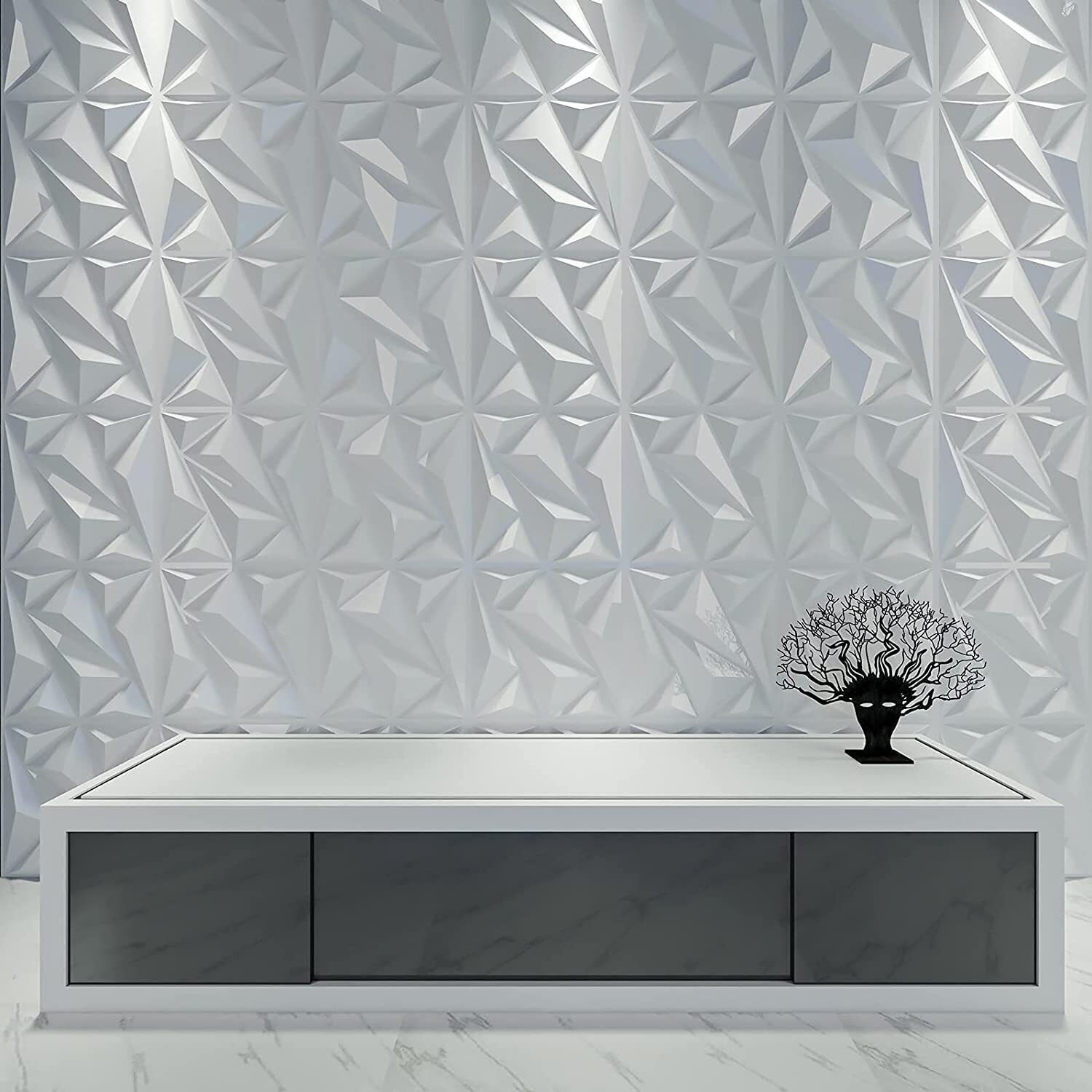 12pcs/ Set 3D Wall Panel Ceiling Tiles Wallpaper Background Decal Home DIY Decor
