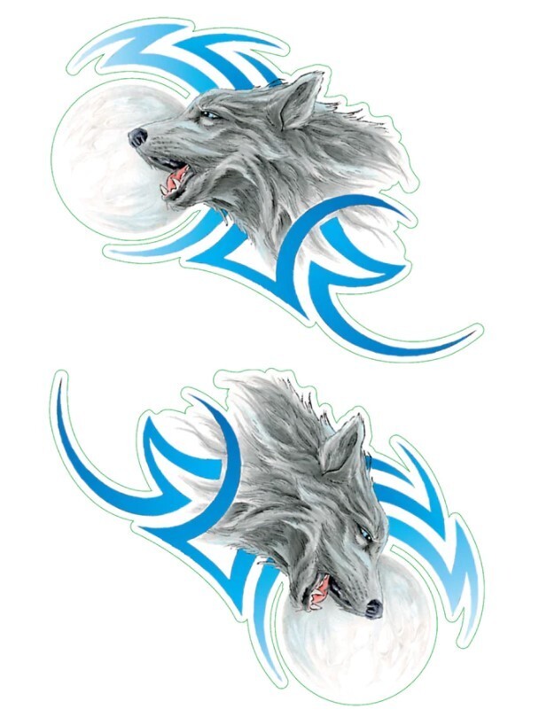 NEW LETHAL THREAT TRIBAL WOLF LEFT/RIGHT MINI DECAL STICKER 2.75″x4″ LT55028