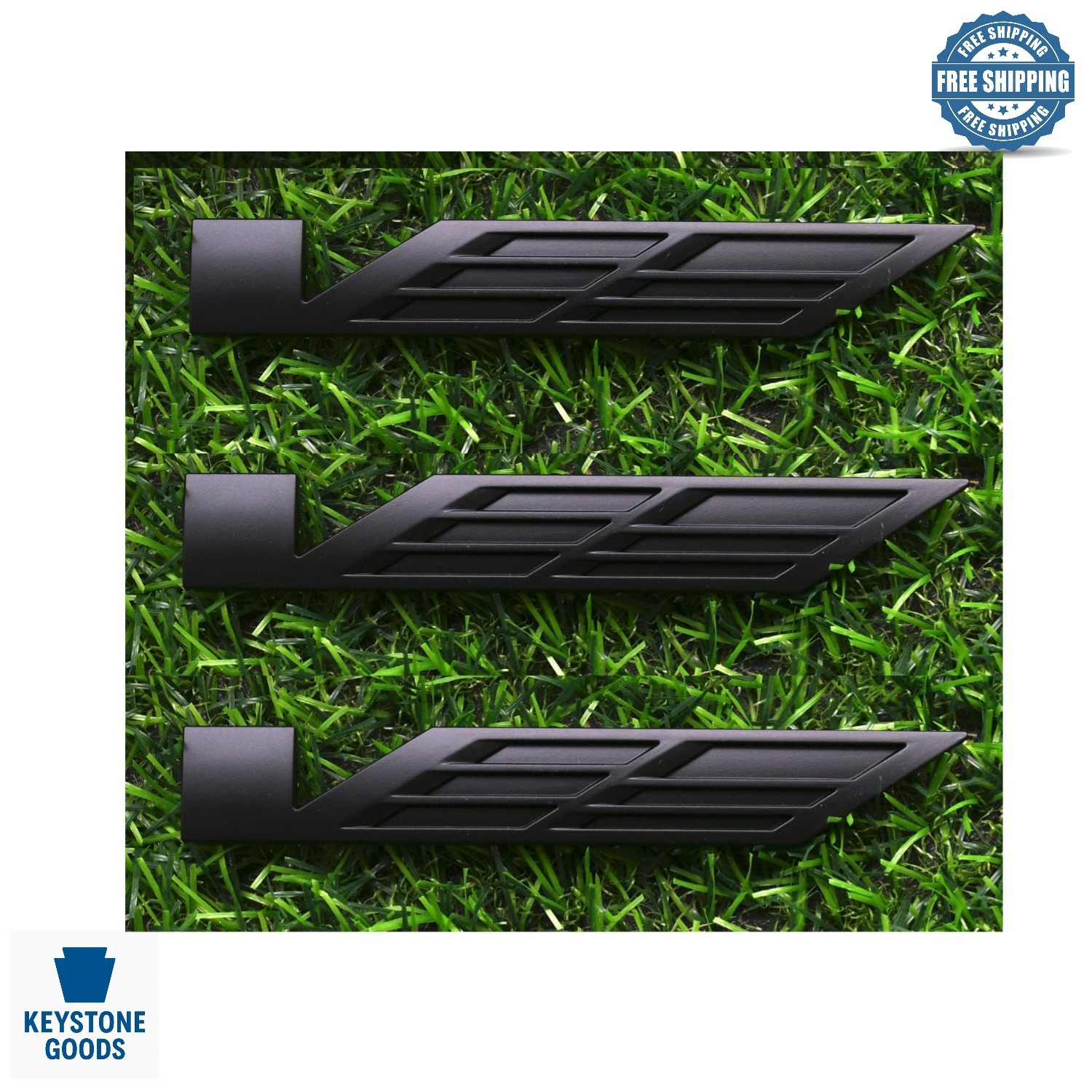 3PCS Matte Black 3D Car Badge Stickers for Trunk & Body – Universal Fit
