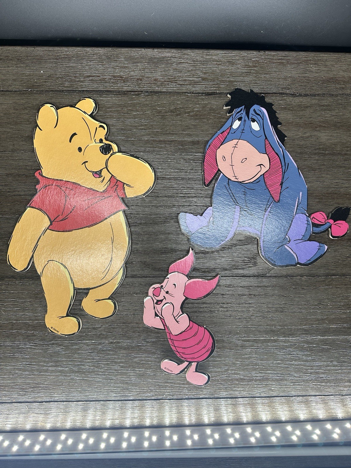 Vtg Winnie the Pooh & Friends Disney Wall Art LOT OF 3 Nursery Kid Pressed Board