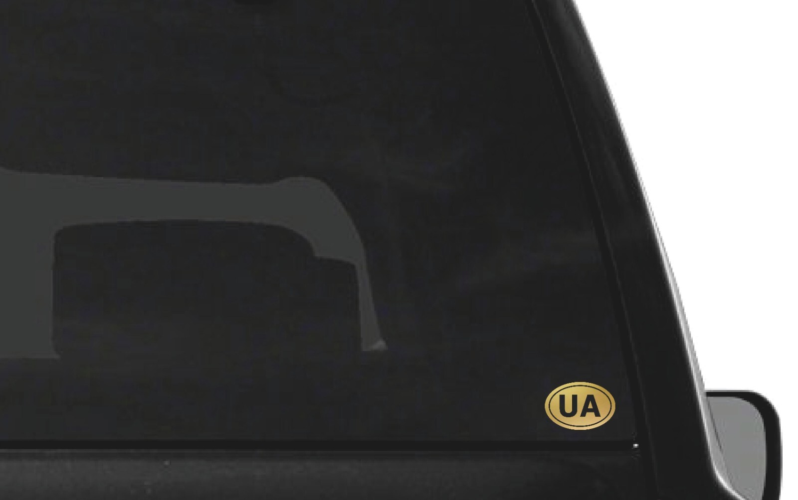 Ukraine country initials Vinyl Decal Window Oval UA Laptop Sticker