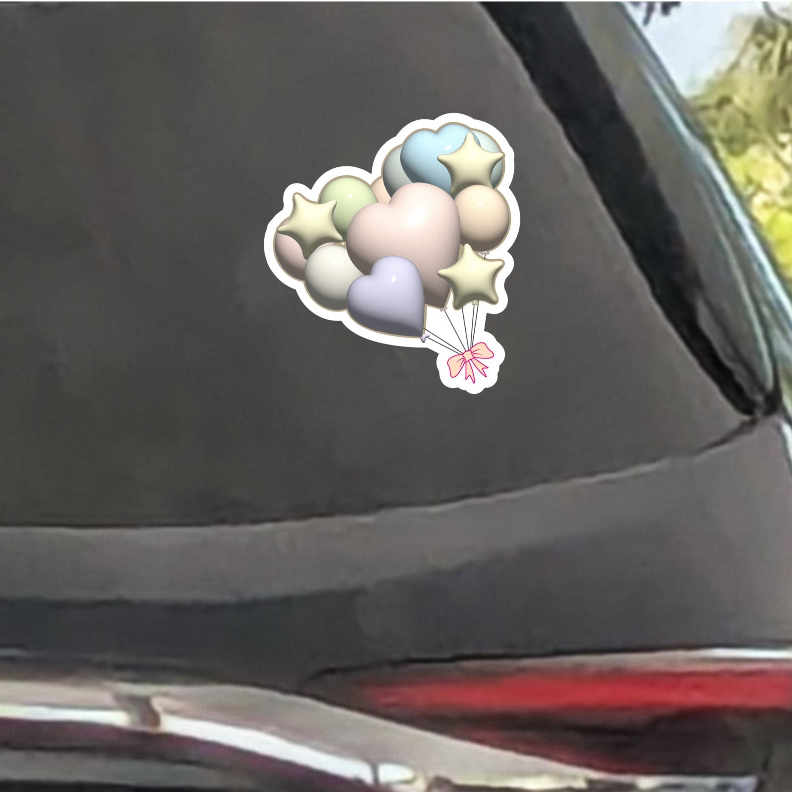 Heart Balloon Vinyl Sticker Pastel Waterproof Decal for Water Bottle Car Laptop