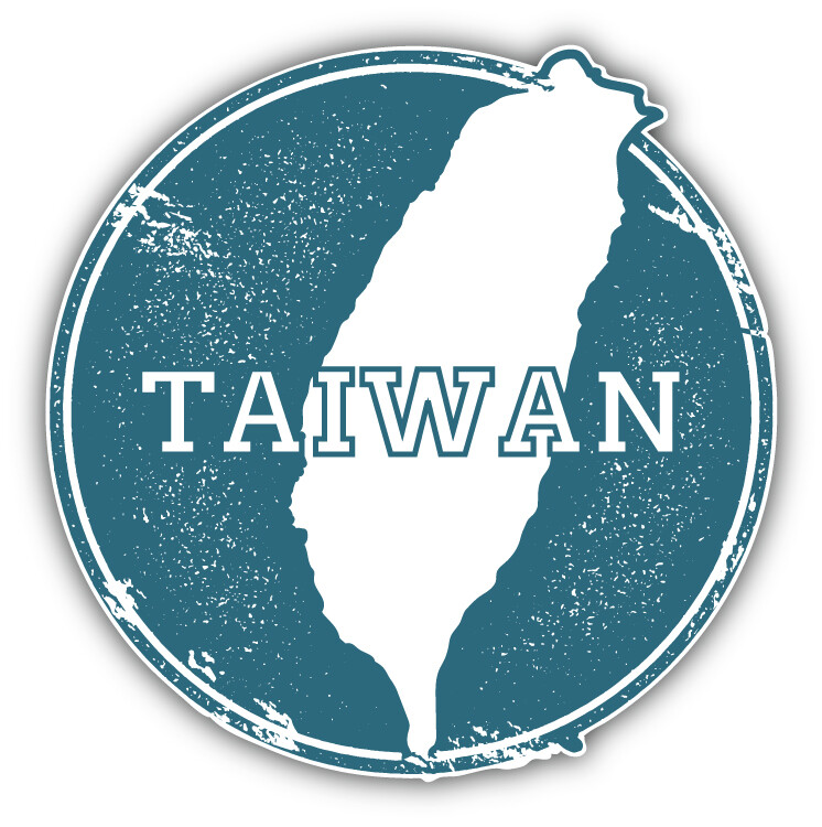 Taiwan Map Grunge Travel Stamp Car Bumper Sticker Decal