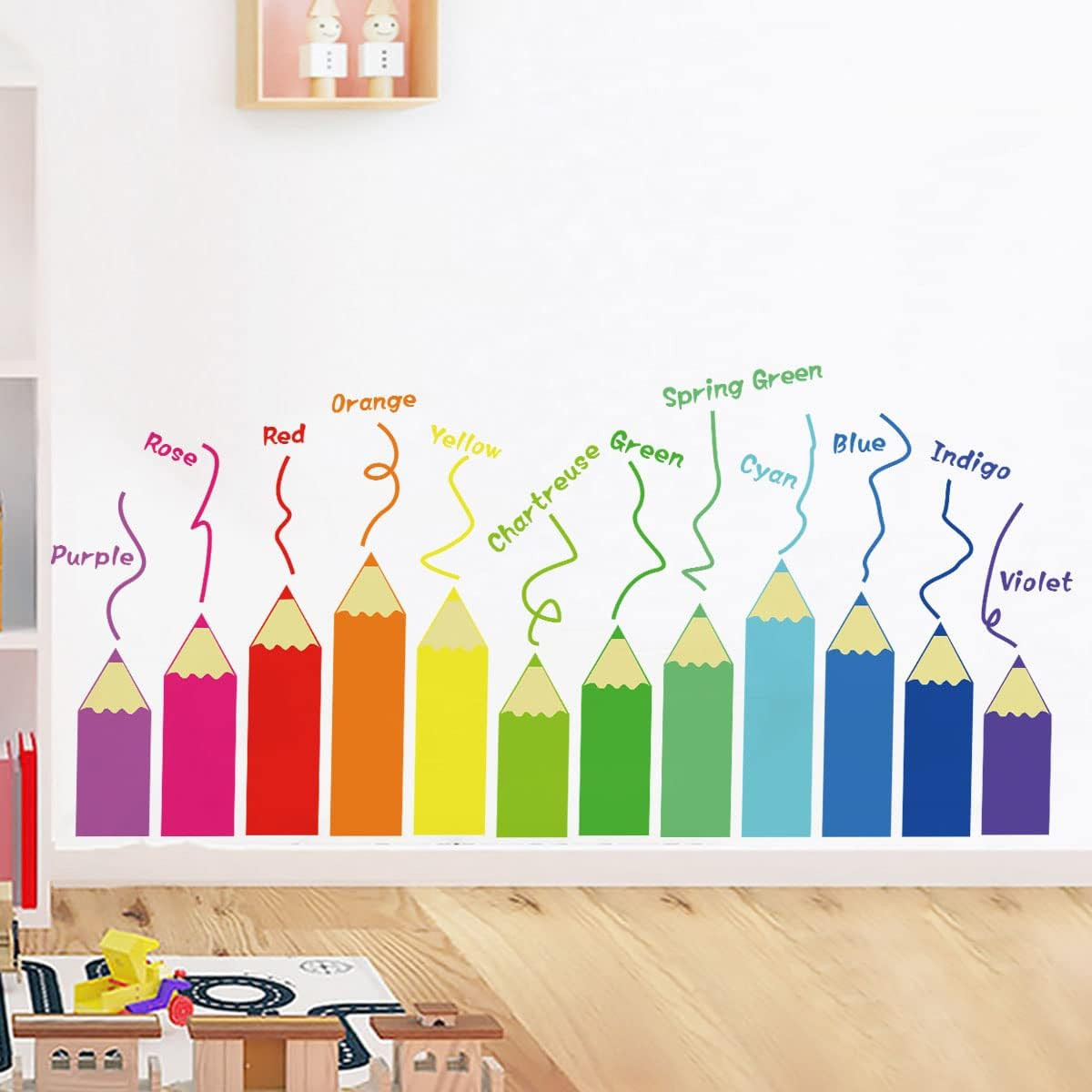 Color Kids Educational Wall Decals Large, Learning Wall Stickers Peel and Stick
