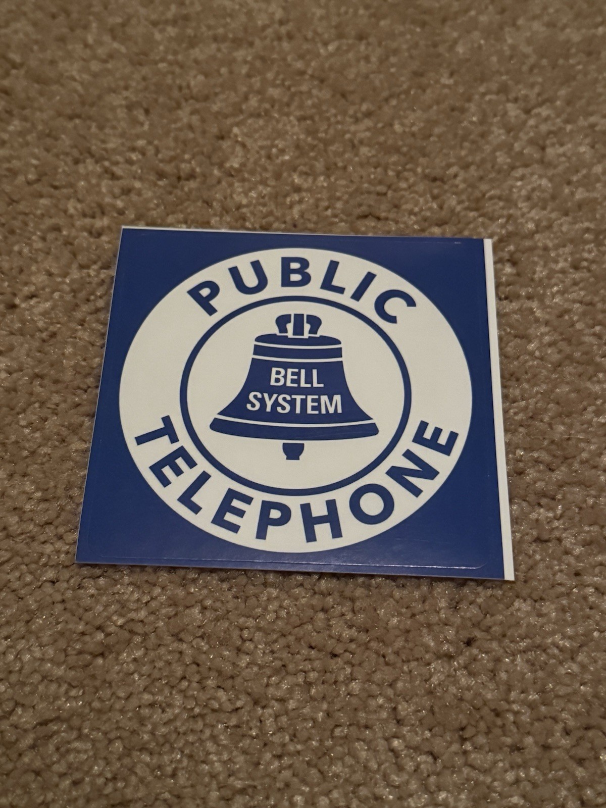 Public Telephone Bell System Sticker 3.15” Retro Vinyl Decal Vintage Sign