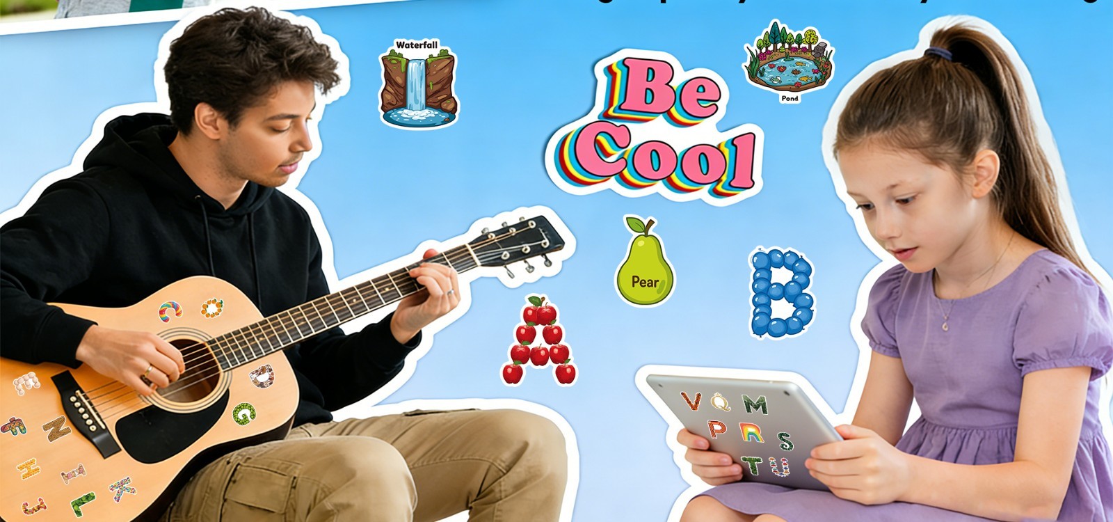 100 Educational Stickers Pack For Kids Learning | ScreenFree Fun by Dreamstiki |