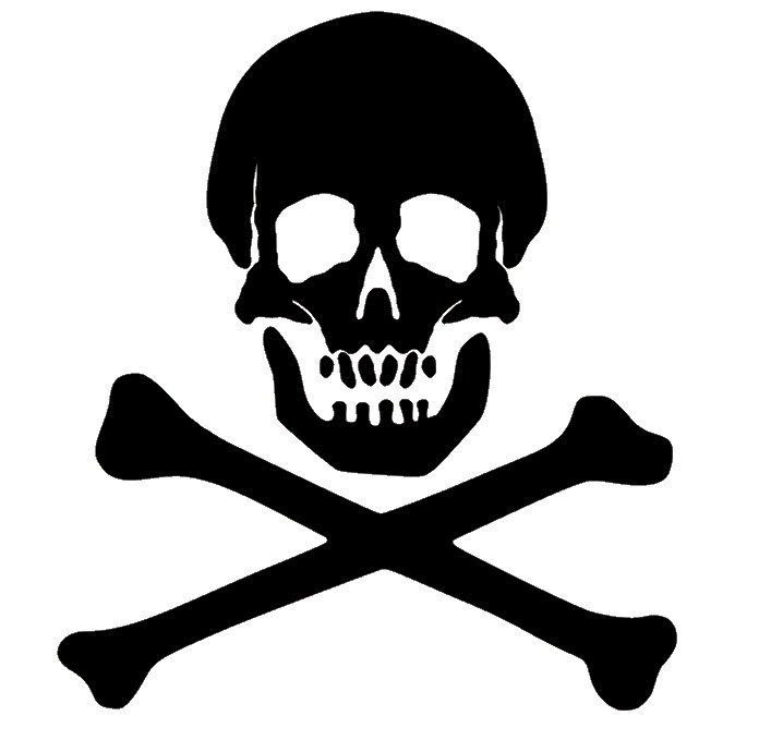 SKULL AND CROSSBONES, PIRATE Decal Stickers for Cars, Windows, Laptops, Tablets.