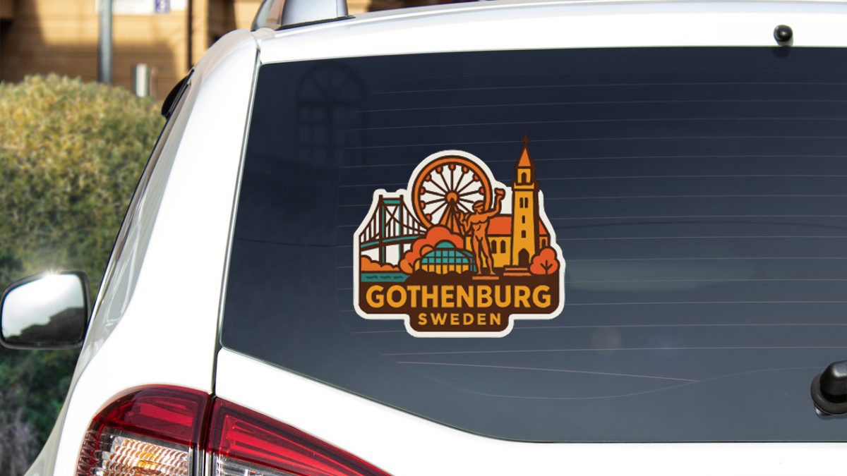 Gothenburg Sweden Sticker Decal Vinyl Die-Cut City Skyline Landmark Design