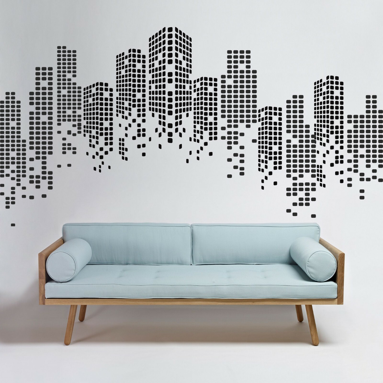 City Silhouette Abstract Living Room Office Sticker Modern Large Wall Decal