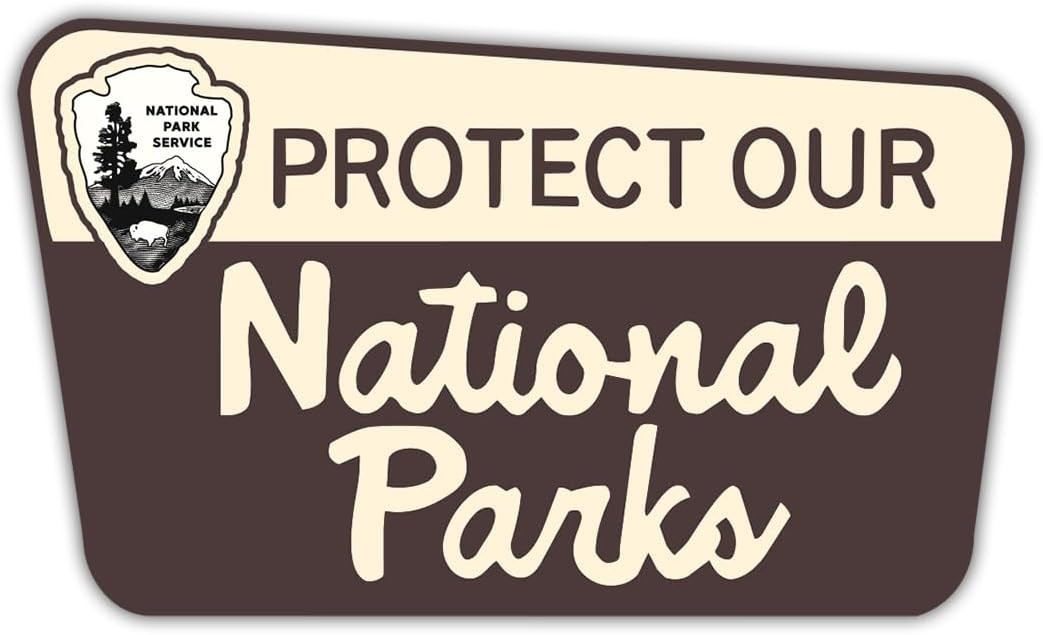 Protect Our National Parks Vintage Hiking Camping Vinyl Decal Sticker 1.9″x3.2″