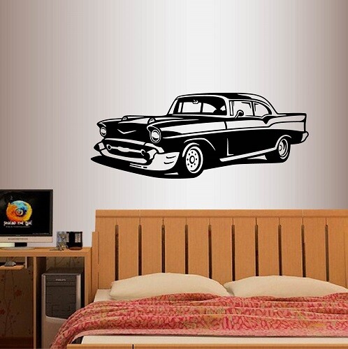 Vinyl Decal Retro Old Classic Car Vintage Collection Garage Wall Sticker 492