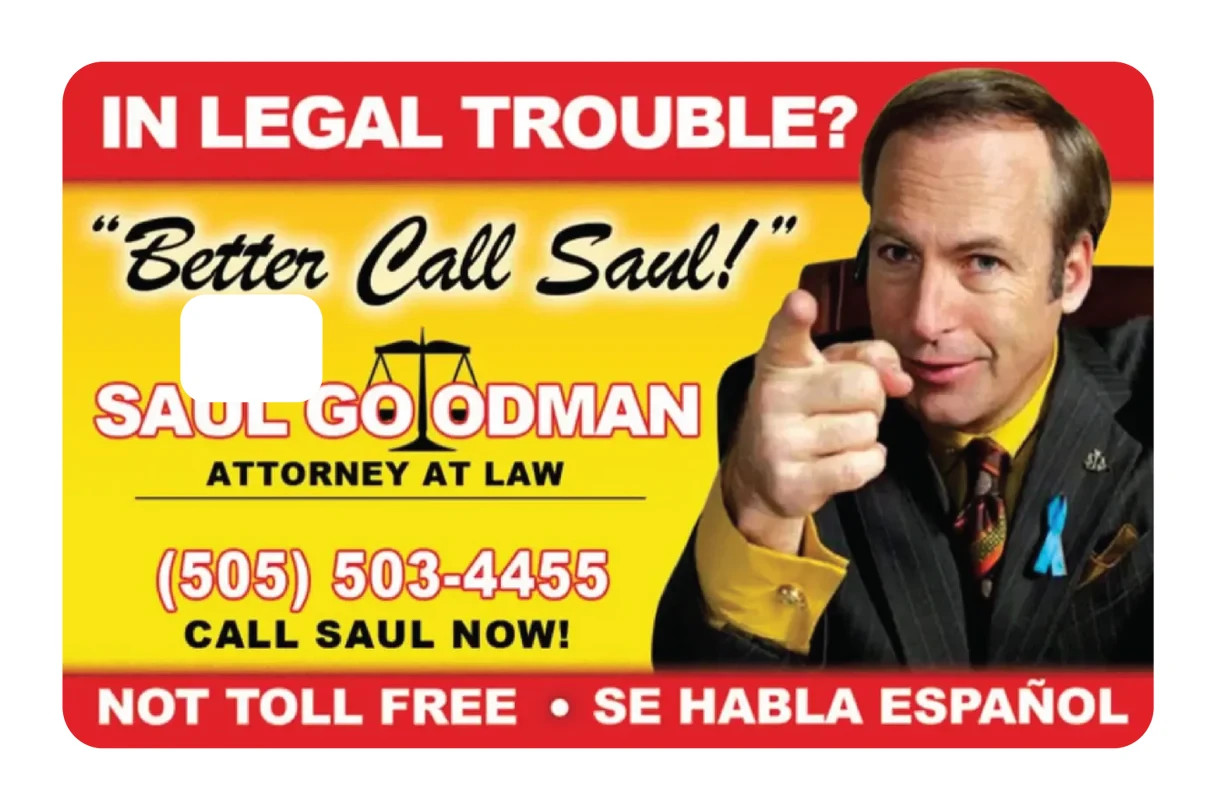 Better Call Saul TV Show Card Skin Decal Sticker 4 Pack Legal Drama Meme