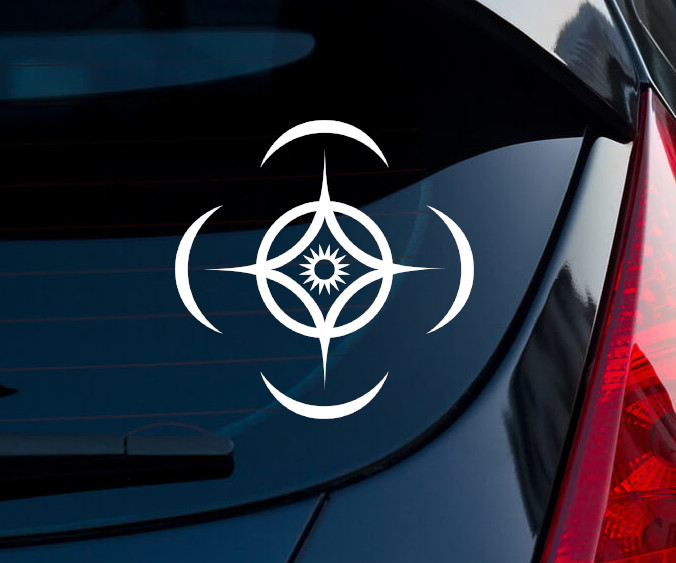Cosmere Symbol Indoor Outdoor Matte White Vinyl Decal 3″x3″