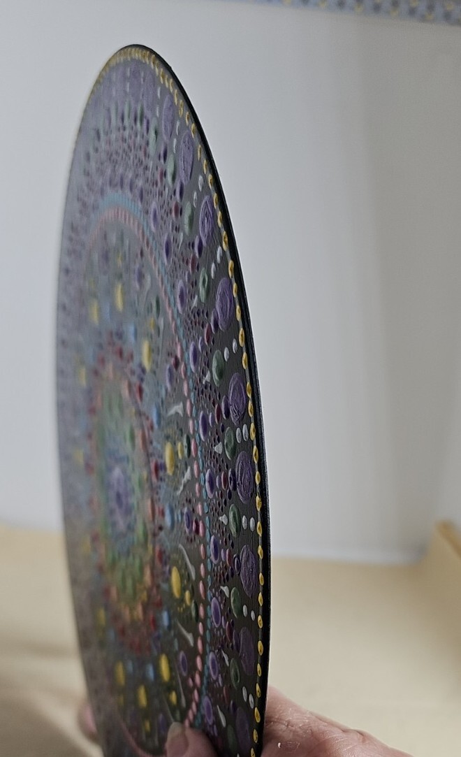 33 Rpm Vinyl Record Refurbished To Wall Hanging Decorative Purple Multi-Colors