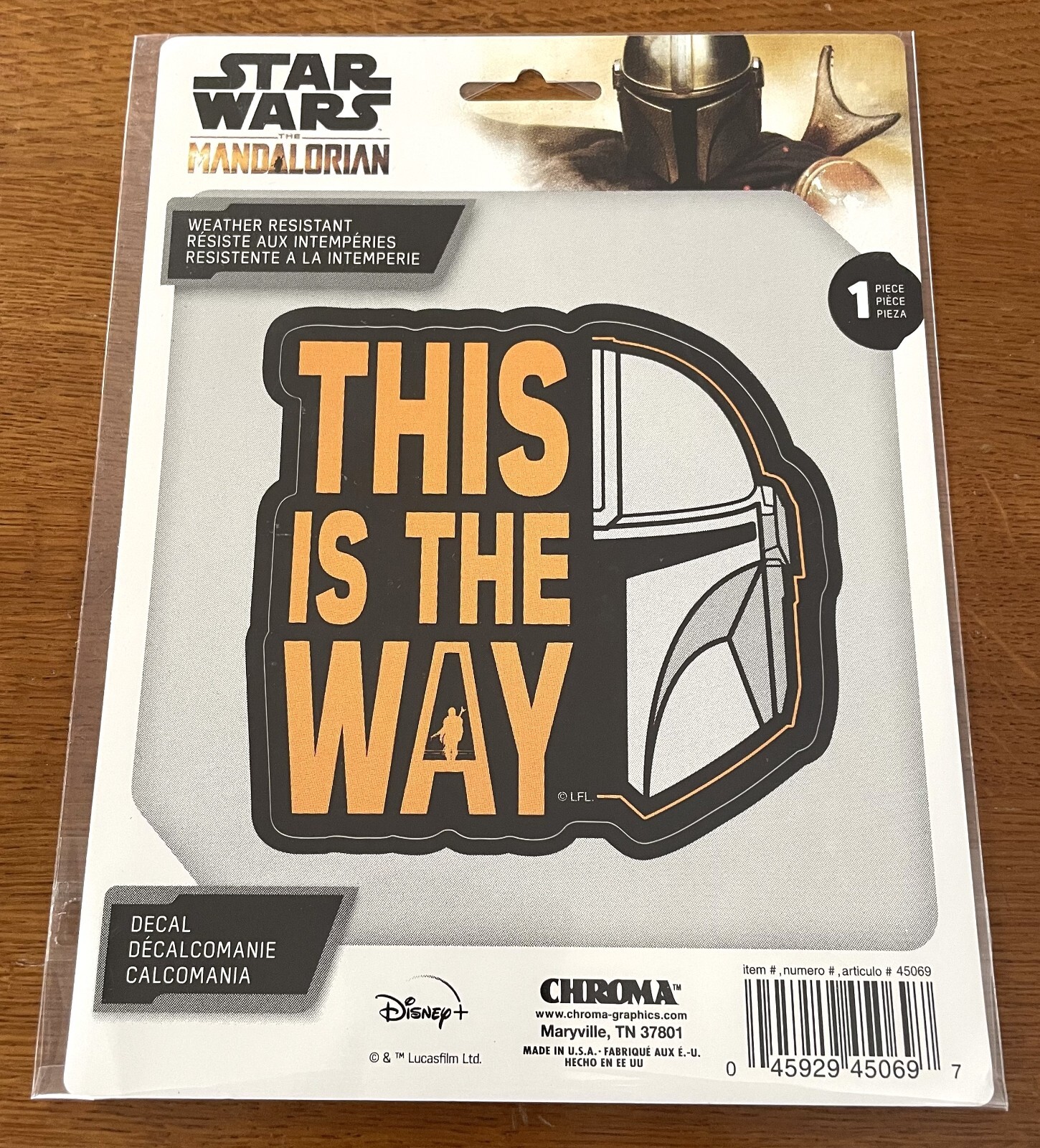 The Mandalorian: This is The Way Chroma Vinyl Automotive Decal, 4” x 4”